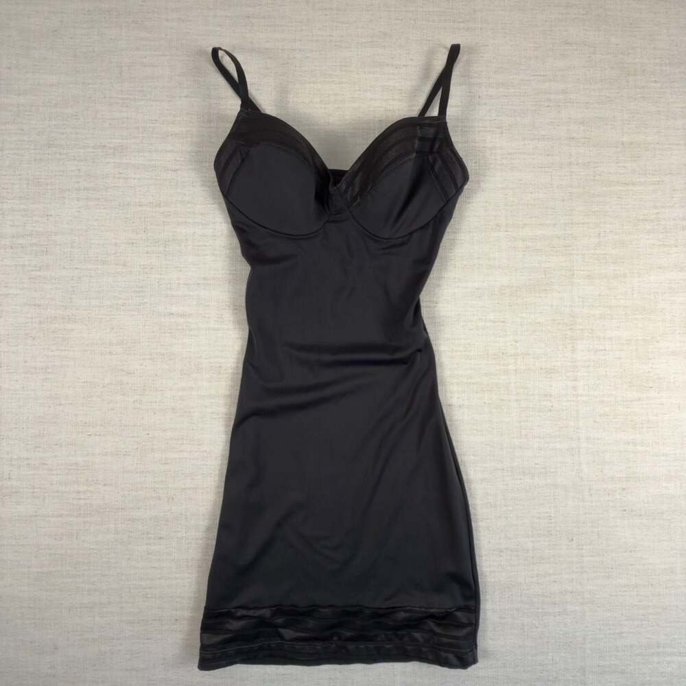 Assets by Spanx Red Hot Label Black Shapewear Slip Dress Size M